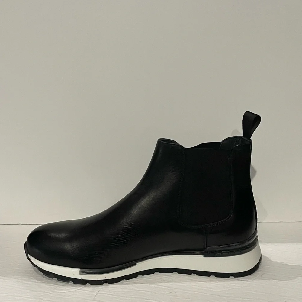 Duca boots chelsea casual sneakers black Atalian leather slip on